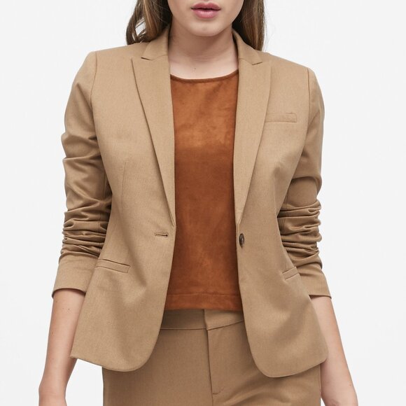 Blair Jackets & Blazers - Vintage Blair Women's Tan One Button Blazer Jacket Size 10